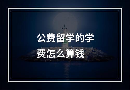 公费留学的学费怎么算钱