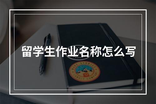 留学生作业名称怎么写