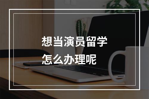 想当演员留学怎么办理呢