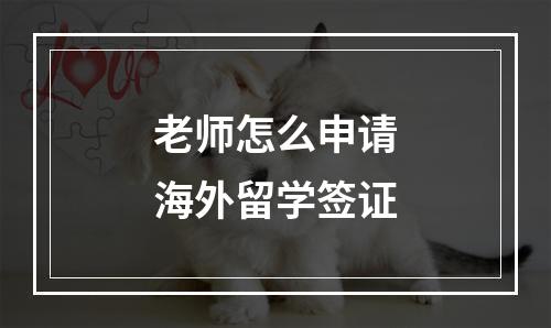 老师怎么申请海外留学签证