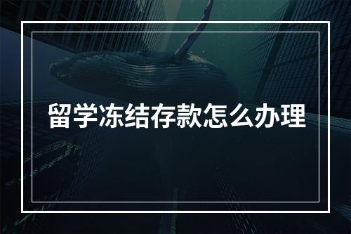 留学冻结存款怎么办理