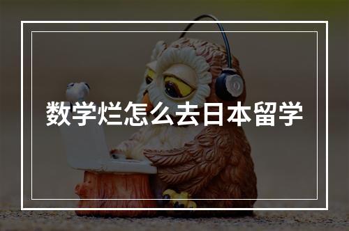 数学烂怎么去日本留学