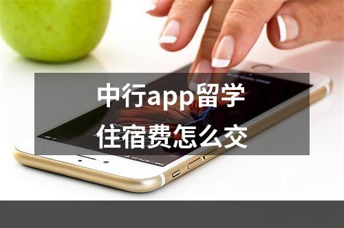 中行app留学住宿费怎么交