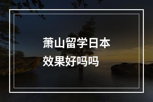 萧山留学日本效果好吗吗