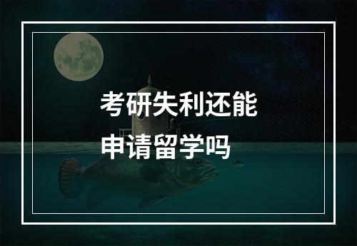 考研失利还能申请留学吗