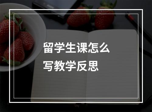 留学生课怎么写教学反思