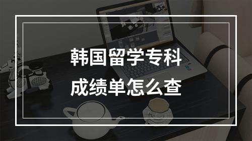 韩国留学专科成绩单怎么查