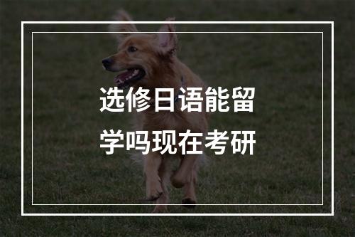 选修日语能留学吗现在考研