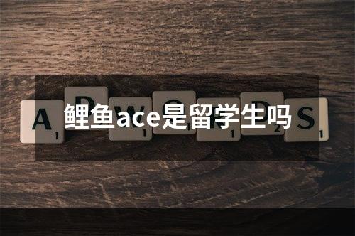 鲤鱼ace是留学生吗