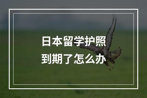 日本留学护照到期了怎么办