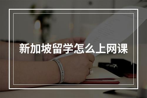 新加坡留学怎么上网课