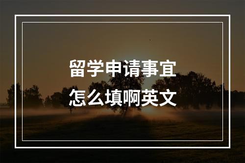 留学申请事宜怎么填啊英文