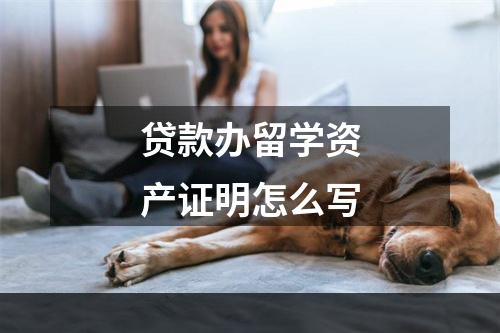 贷款办留学资产证明怎么写