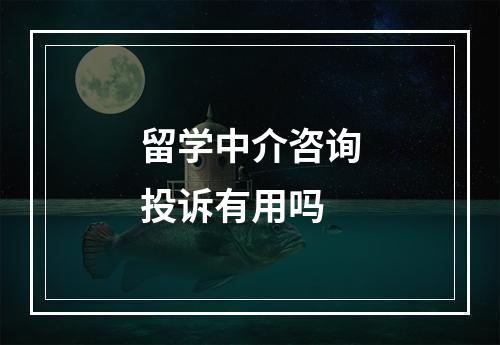 留学中介咨询投诉有用吗