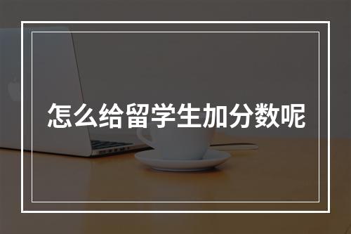 怎么给留学生加分数呢