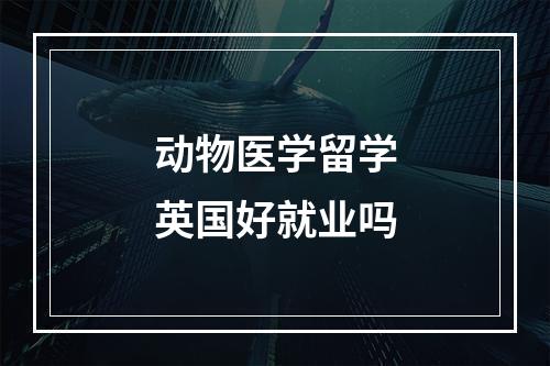 动物医学留学英国好就业吗