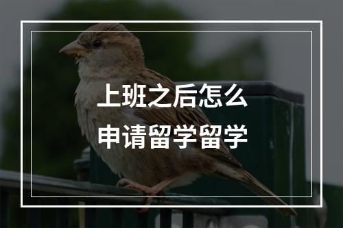 上班之后怎么申请留学留学