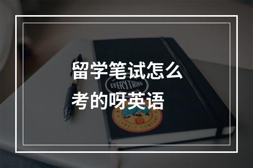 留学笔试怎么考的呀英语