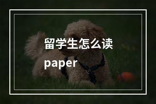 留学生怎么读paper