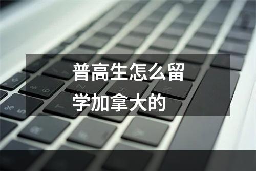 普高生怎么留学加拿大的