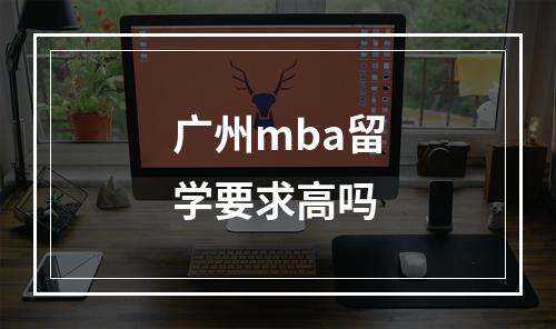 广州mba留学要求高吗