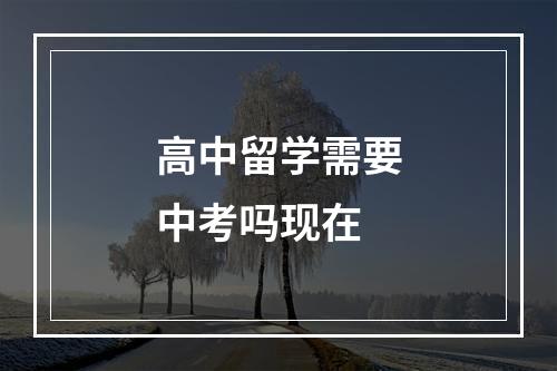 高中留学需要中考吗现在