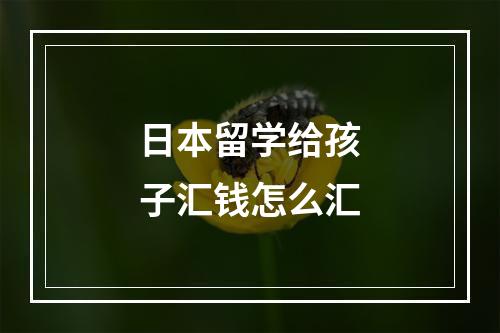 日本留学给孩子汇钱怎么汇