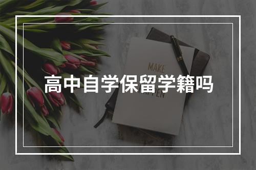 高中自学保留学籍吗