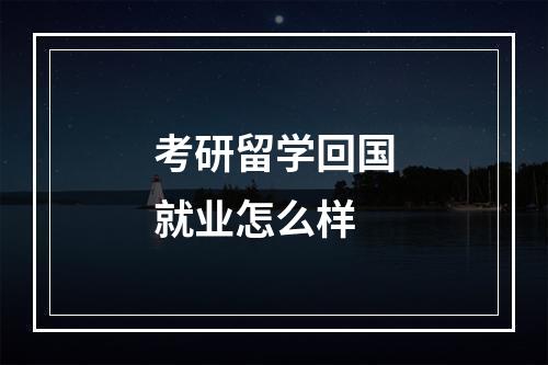 考研留学回国就业怎么样