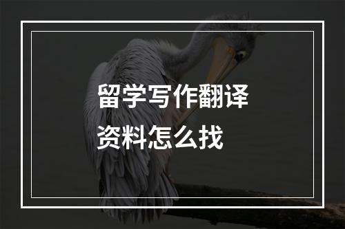 留学写作翻译资料怎么找