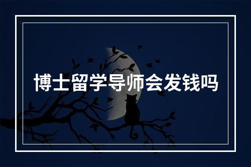 博士留学导师会发钱吗