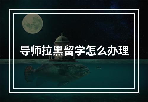 导师拉黑留学怎么办理