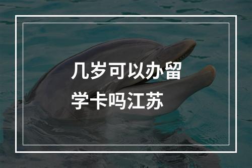 几岁可以办留学卡吗江苏