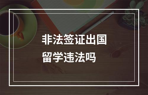 非法签证出国留学违法吗