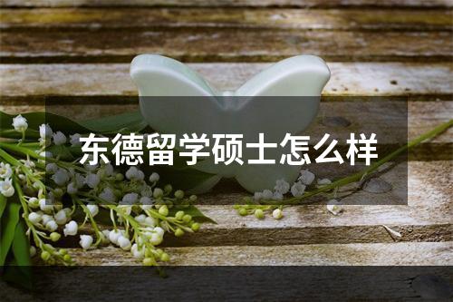 东德留学硕士怎么样