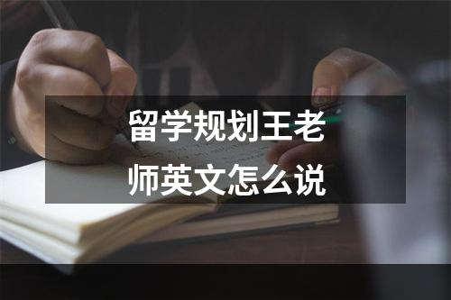 留学规划王老师英文怎么说