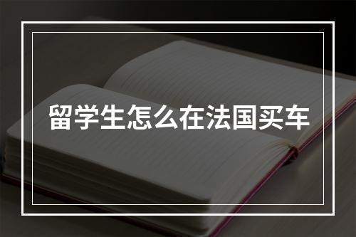 留学生怎么在法国买车