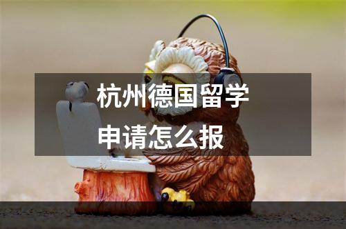 杭州德国留学申请怎么报