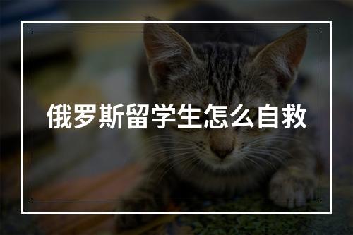 俄罗斯留学生怎么自救