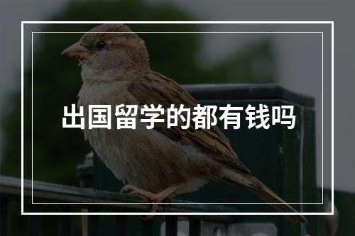 出国留学的都有钱吗