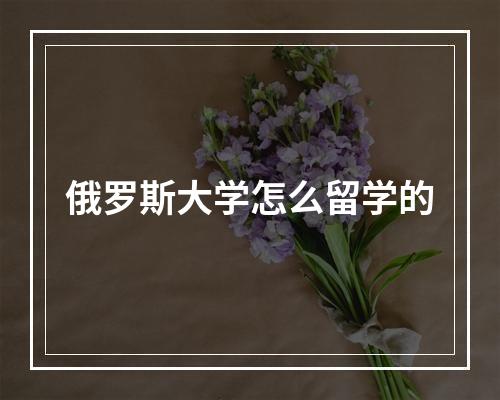 俄罗斯大学怎么留学的