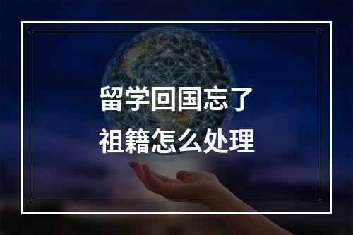 留学回国忘了祖籍怎么处理