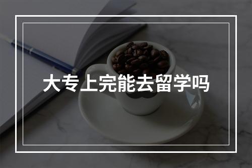 大专上完能去留学吗