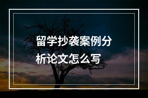 留学抄袭案例分析论文怎么写