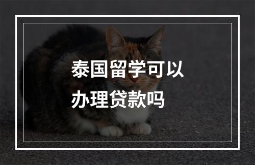 泰国留学可以办理贷款吗