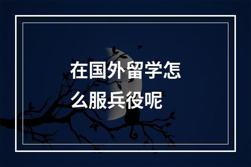 在国外留学怎么服兵役呢