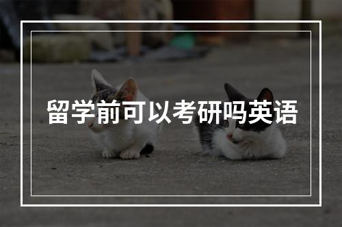 留学前可以考研吗英语