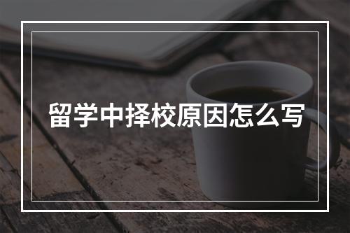 留学中择校原因怎么写