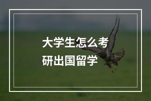 大学生怎么考研出国留学