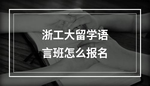 浙工大留学语言班怎么报名